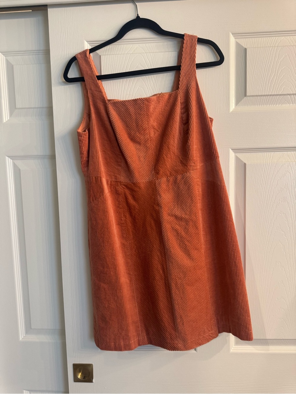Rust Orange Corduroy A-Line Dress - Women